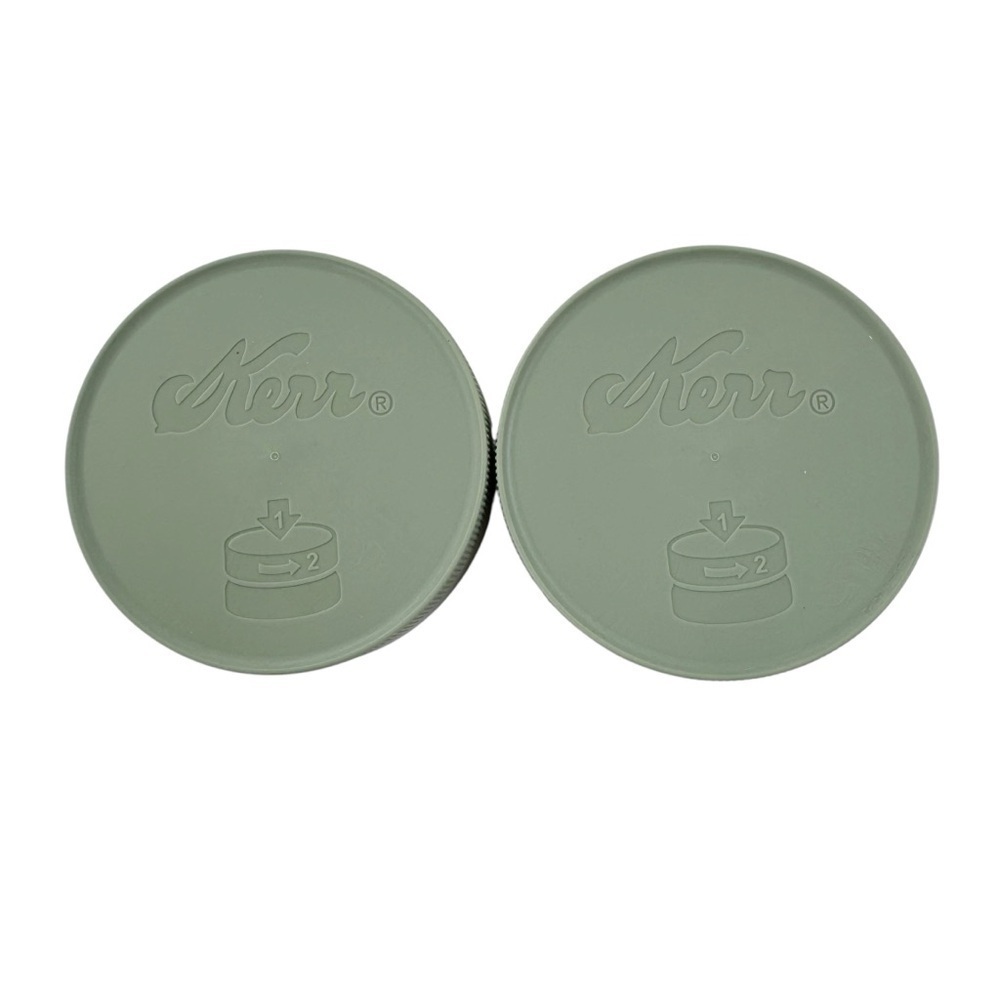 NEW Kerr Child Resistant Wide Mouth Lids Green Set of 2 - Picture 4 of 8
